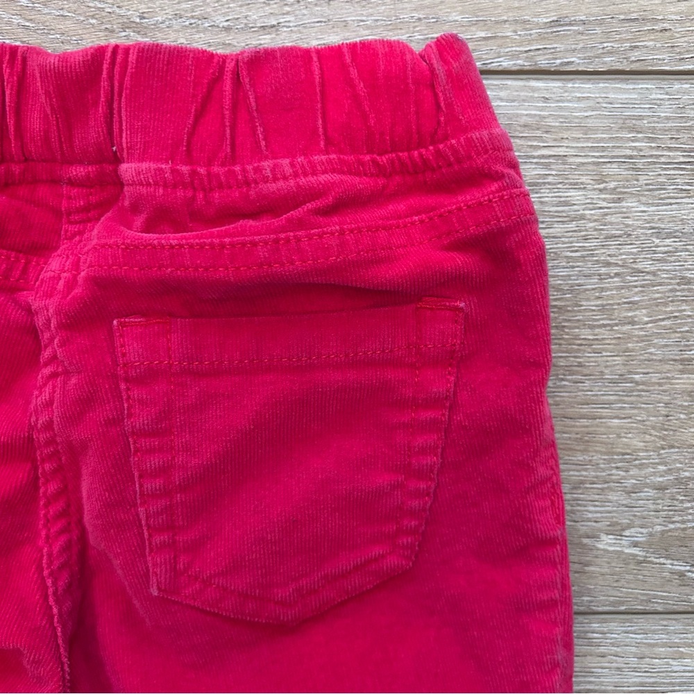Mini Boden Red Corduroy Pants Unisex Sz 8Y Straight Leg Elastic Waist Holiday - Picture 6 of 6